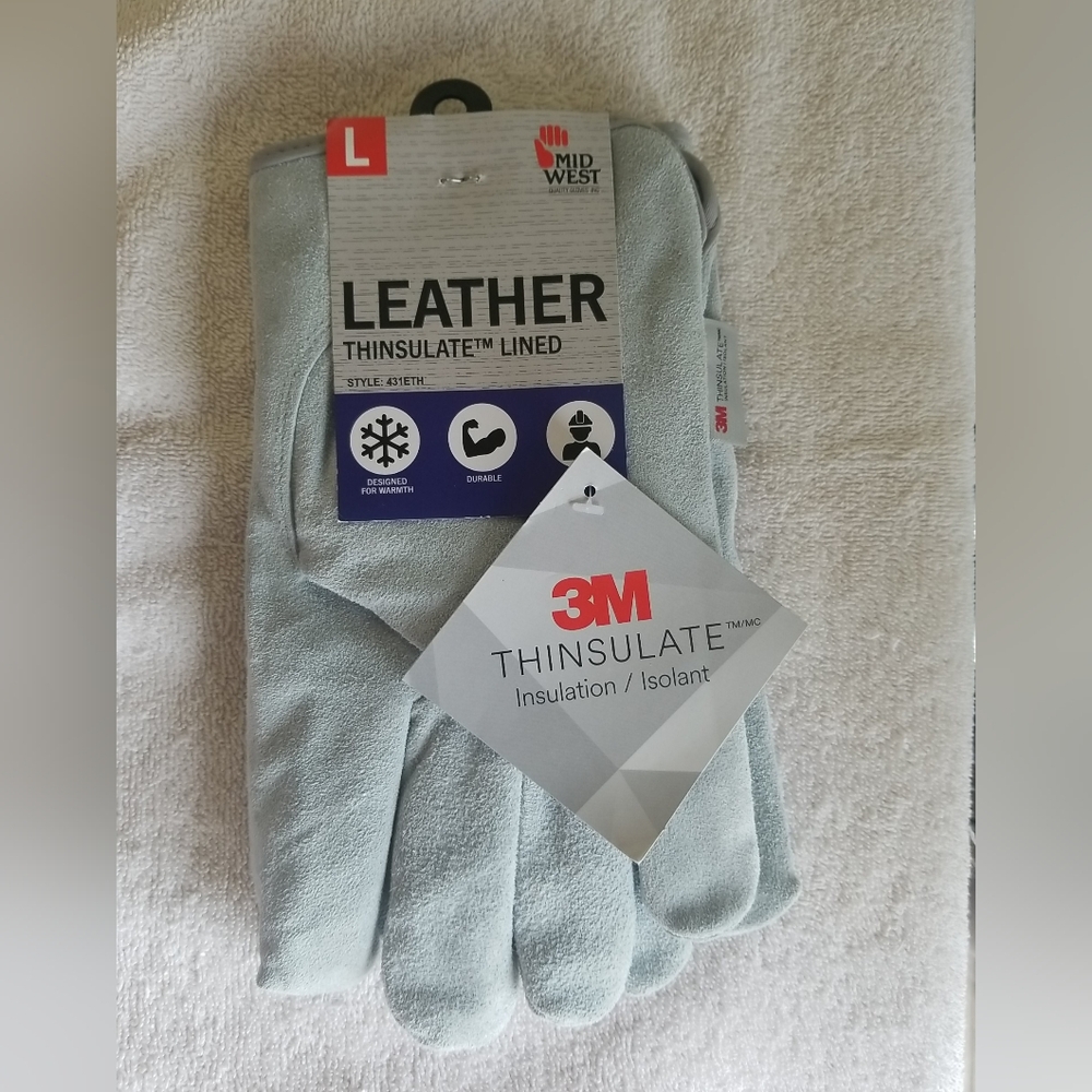 Smooth Thinsulate lined Leather Glove by Midwest Gloves, size Large